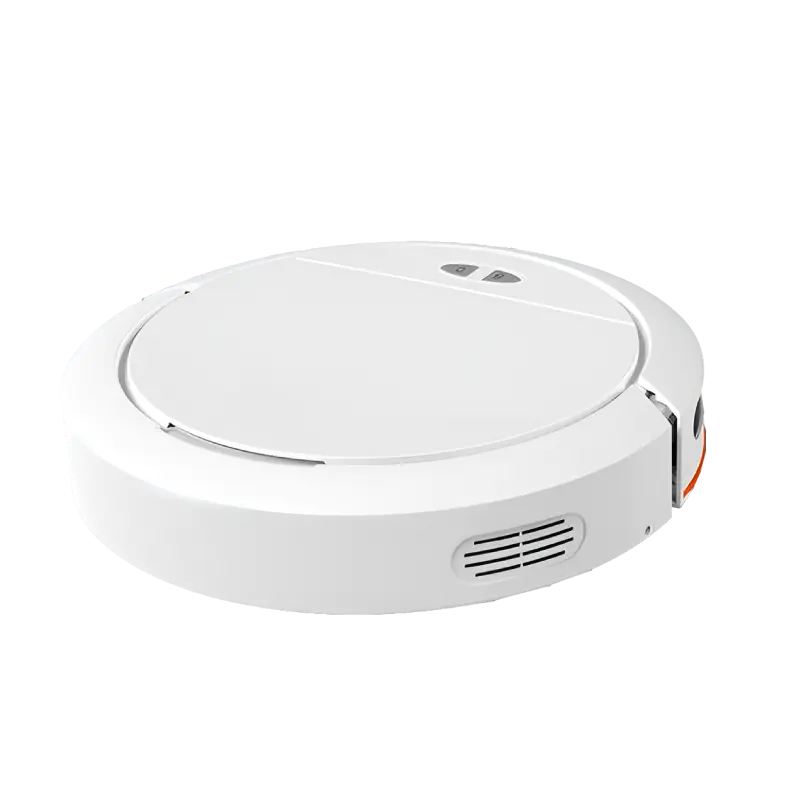 White Qinux Cebrot robot vacuum cleaner on a white background