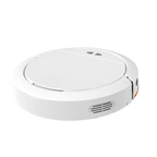 White Qinux Cebrot robot vacuum cleaner on a white background
