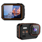 ReefiSnap Action Camera with screen displaying mountain scenery on a white background