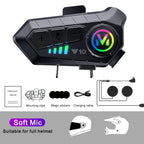 RiderZest Motorcycle Headset with features listed on a white background