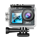 RoamCami Action Camera with screen displaying underwater footage on a white background