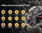 Military-grade Sekoda GPS Sports Smartwatch with test icons on a dark background