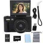 ShotyReal V2 Digital Camera with screen, accessories on a white background
