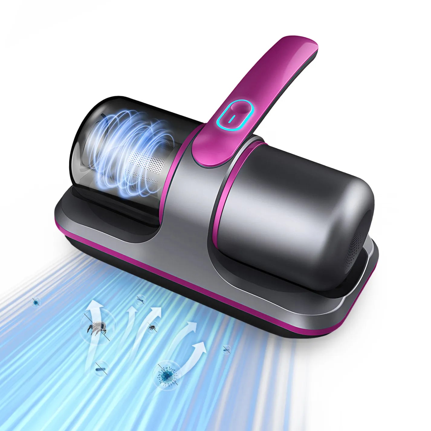 Smaven Mattress Vacuum Cleaner with pink handle on a white background