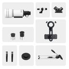 Collection of Sonora Astronomical Telescope accessories on a white background