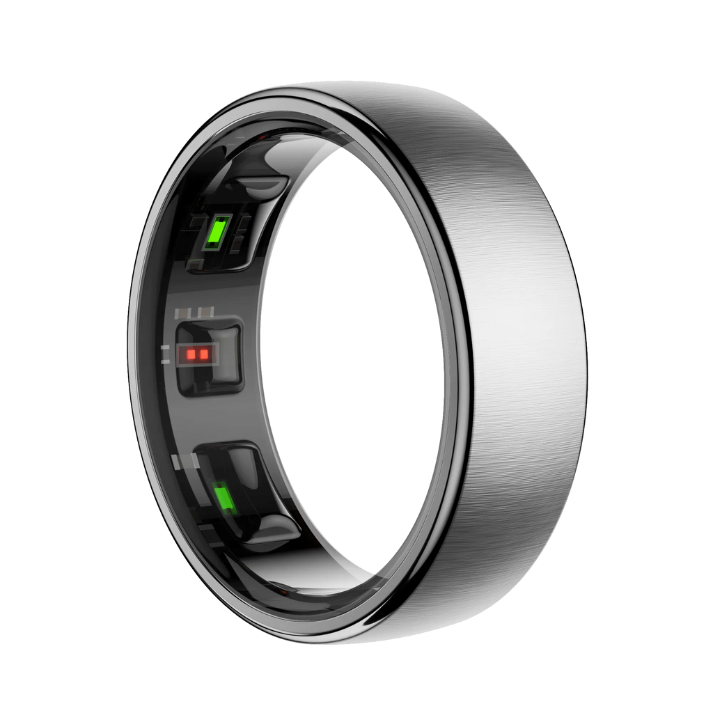Thurgoo Smart Ring with electronic components on a white background