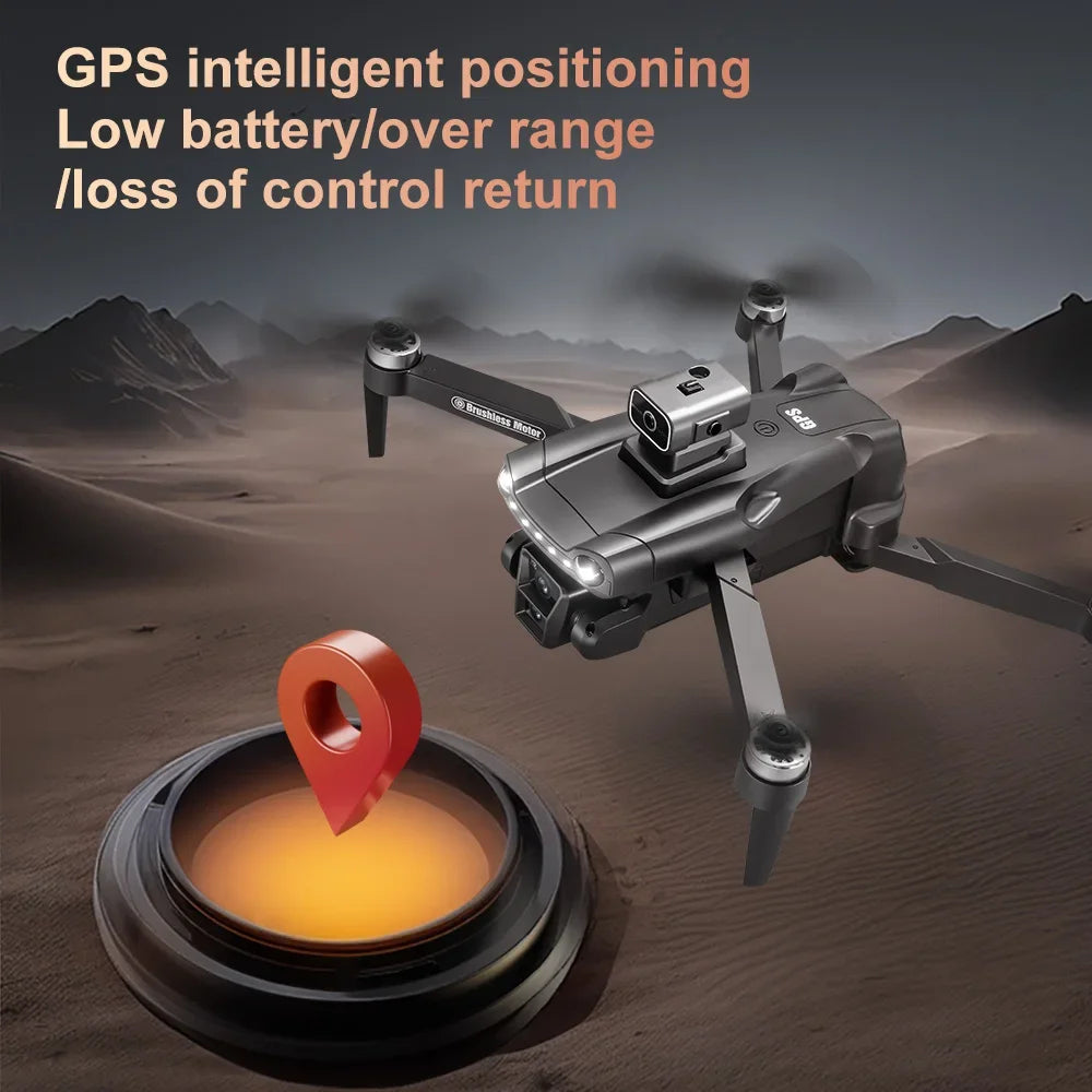 V198 Max Drone 8K  with GPS intelligent positioning feature in a desert setting