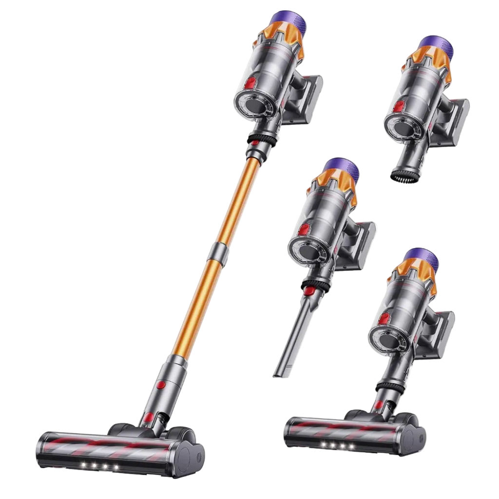 vacuum cleaner with attachments on a white background