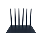 Black Vakoda Wi‑Fi 6 Router with multiple antennas on a white background