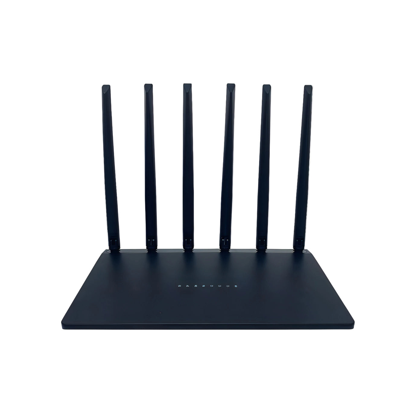 Black Vakoda Wi‑Fi 6 Router with multiple antennas on a white background