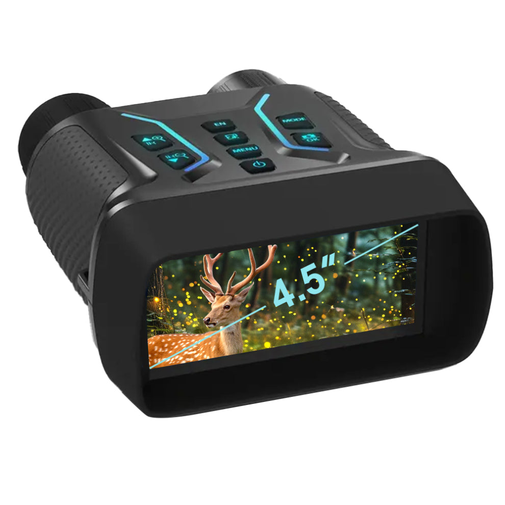 Black Valisus Night Vision Binoculars with deer display on a white background