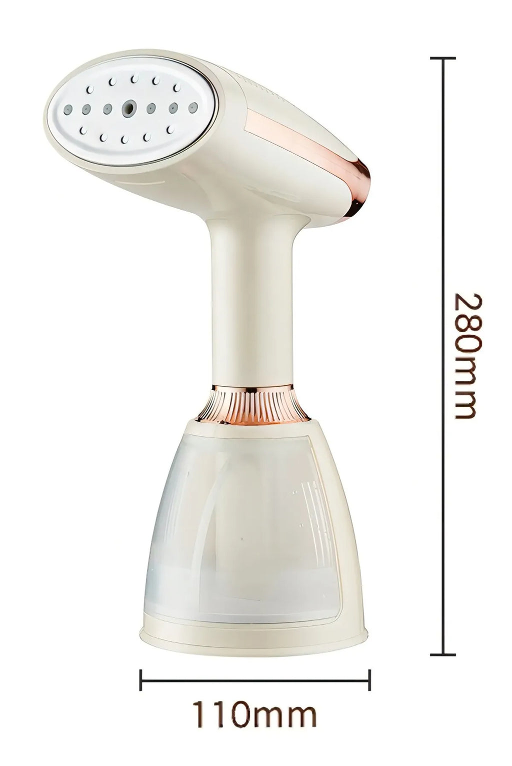 Vapren VR3 Handheld Garment Steamer dimensions diagram - 110x280mm all product measurements