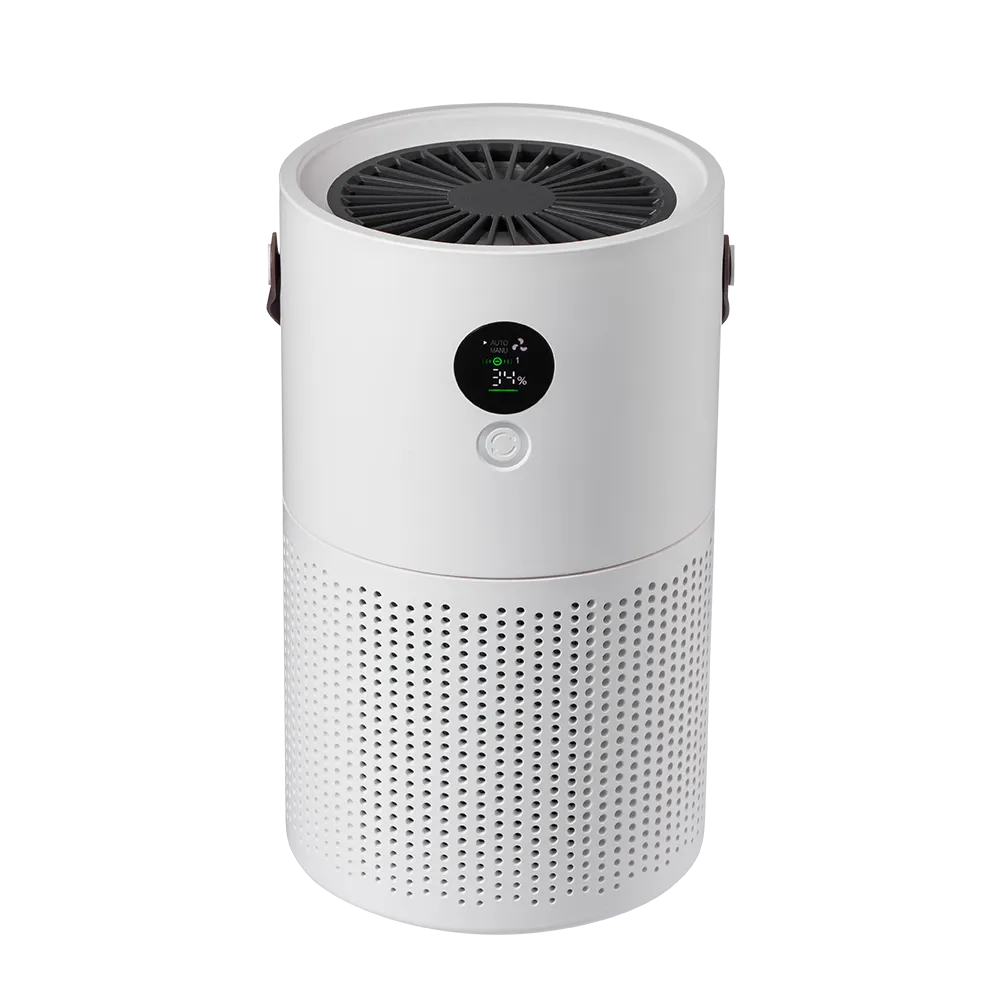 White Veoair Air7 Purifier with digital display on a white background