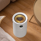 Veoair Air7 Air Purifier on a wooden floor in a living room setting