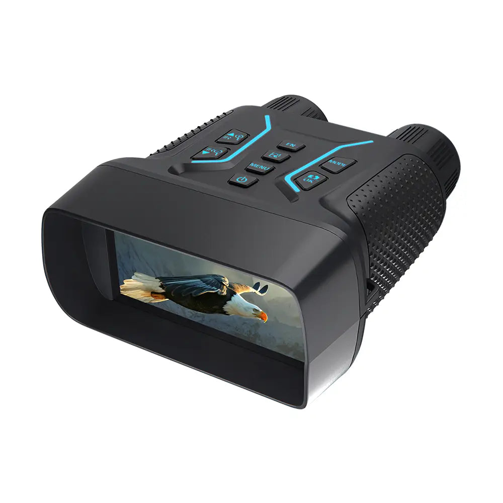 Black Vikason W9 Night Vision Binoculars with digital display on a white background