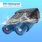 Waterproof Vikason W9 Night Vision Binoculars with IP54 rating on a blue background