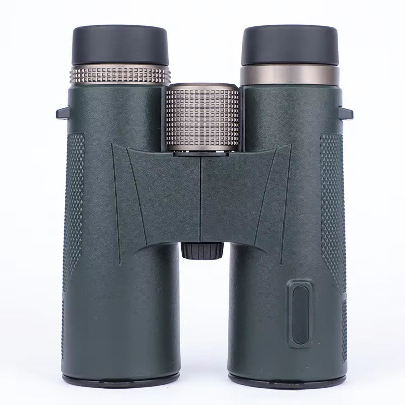 Green WildiView Binoculars with silver accents on a white background