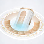 White ZenHairo Laser Hair Removal device with gold accents on a white background