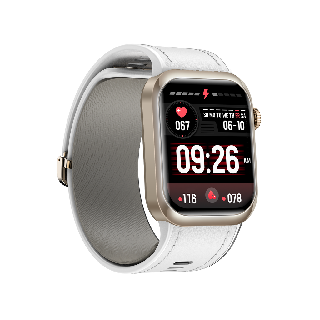 Zenvora Blood Pressure Smartwatch - Silver with 1.96in AMOLED display ECG and blood pressure monitoring