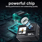 ZinoxCam Action Camera with a powerful chip on a dark background