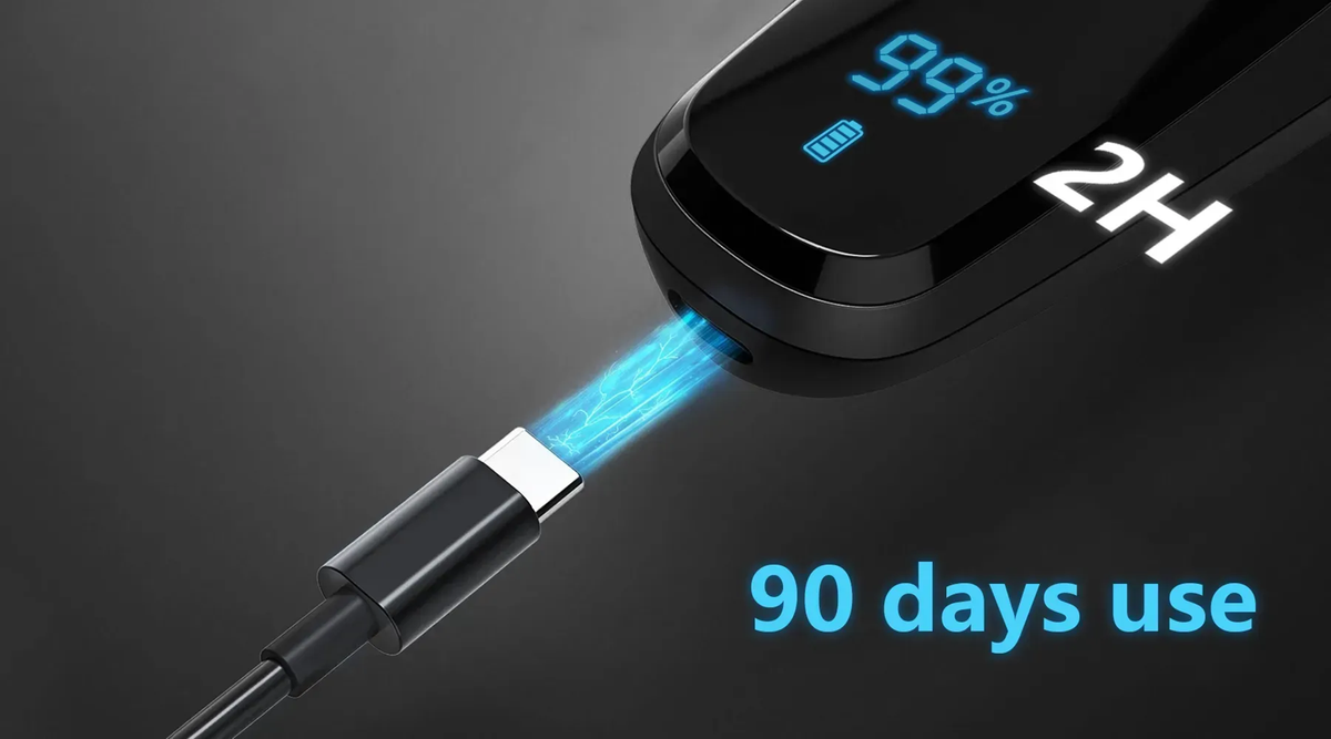 Zofenx Electric Shaver fast charging cable and battery life