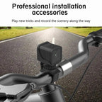 CyKamera mounted on a bike handlebar with a scenic road in the background