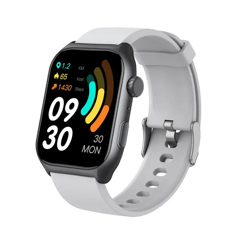 Auralink Smartwatch with a white band on a white background