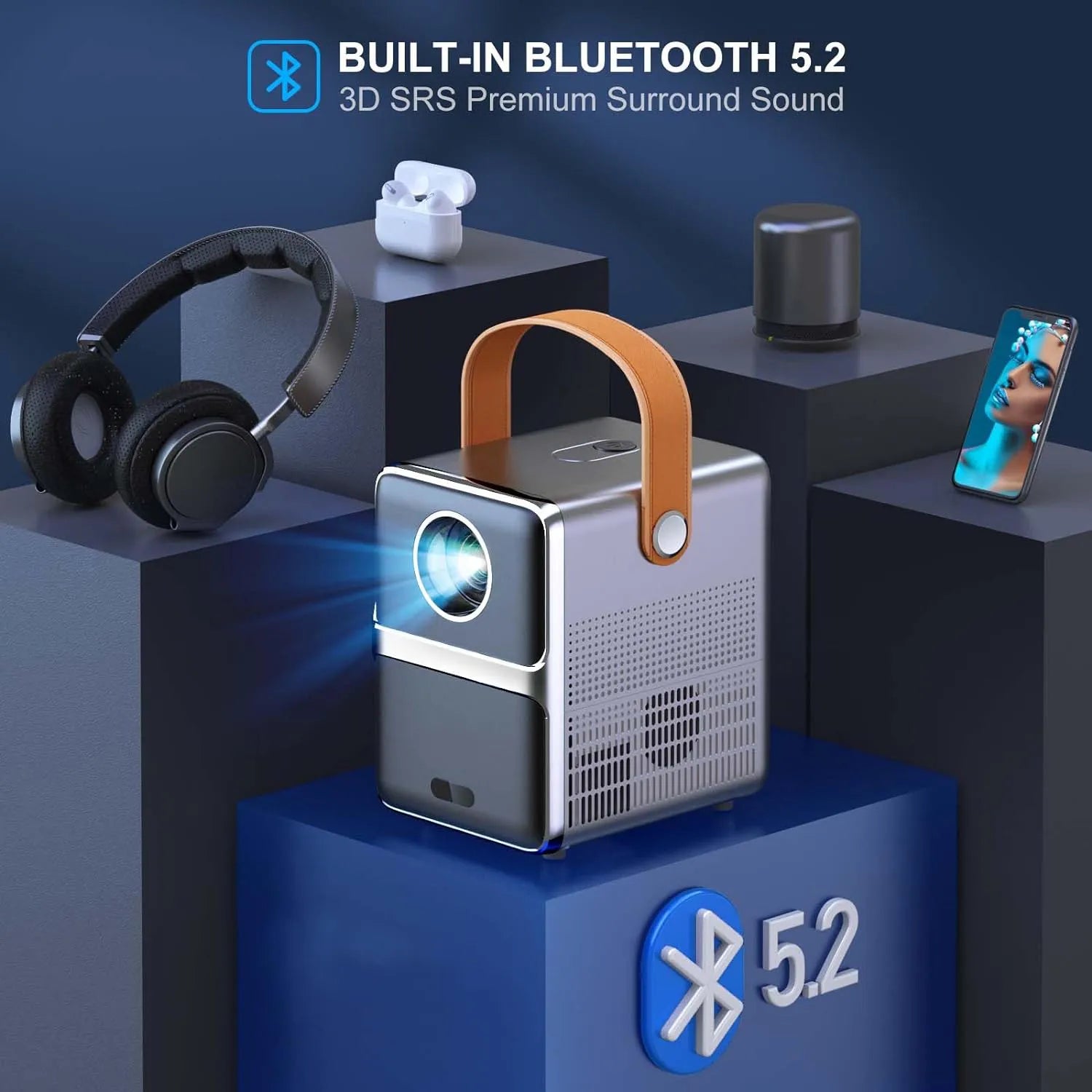lunarys projector bluetooth built in 
