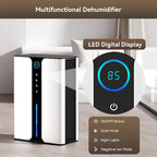 Multifunctional Overly dehumidifier with LED digital display in a room setting