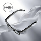 Pair of Smaven AI Smart Glasses on a white fabric background with a weight label indicating 0.09lb.
