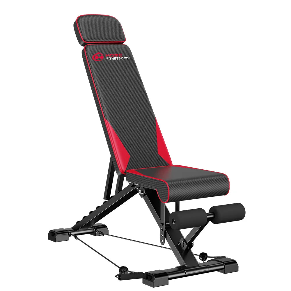 Black and red Elarvo Adjustable Weight Bench with 'Body Solid' branding on a white background