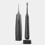 Aerivax Sonic Toothbrush and Water Flosser Combo specifications - Black 100% waterproof SenseIQ inductive charging 38000 VPM 4 modes