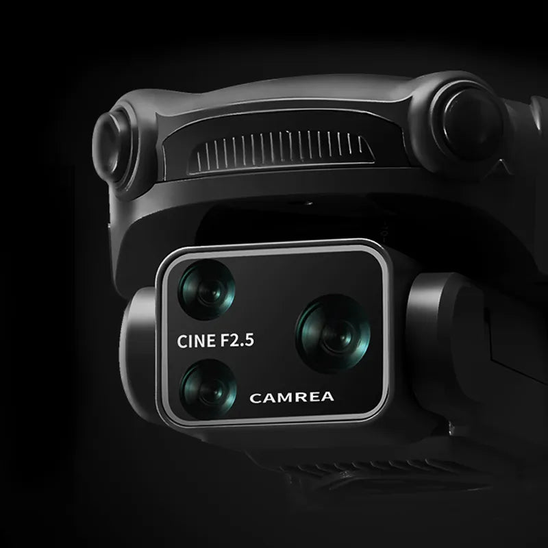 Camera lens with 'CINE F2.5' and 'CAMREA' branding on a dark background